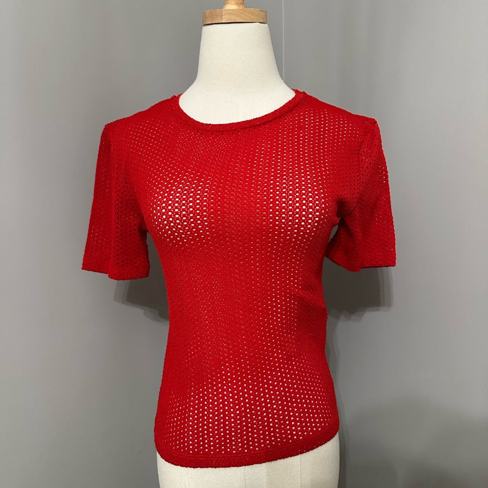 Zara Red Knit Top